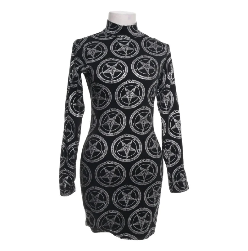 Party Mini Dresses-NWT Sigil of Baphomet Bodycon Mini Dress Mock Neck - Resurrect