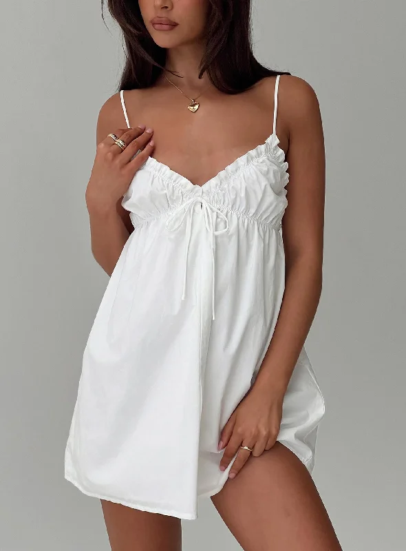 Beach Strapless Mini Dresses-Alchemy Mini Dress White