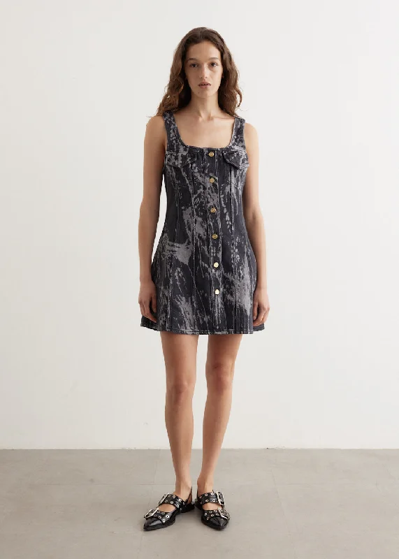 Cotton Beach Mini Dresses-Heavy Denim Mini Dress