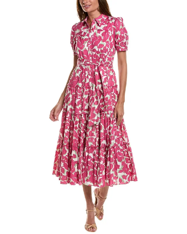 Silk Beach Midi Dresses-Diane von Furstenberg Queena Midi Shirtdress