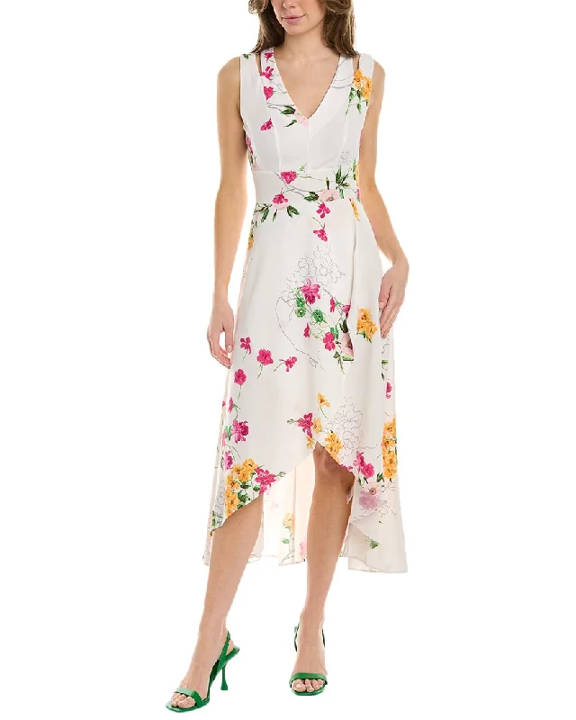 Velvet Midi Dresses-MAISON TARA Floral Midi Dress