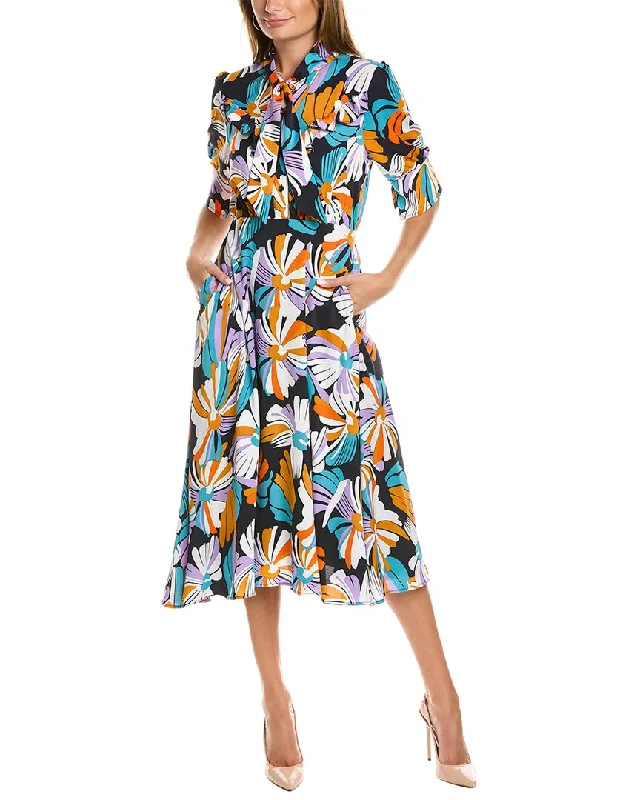 Strapless Beach Midi Dresses-Gracia Flower Print Midi Dress