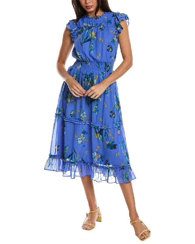 Green Boho Midi Dresses-CeCe Smocked Waist Midi Dress