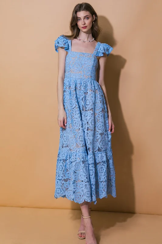 Casual Summer Midi Dresses-STILL THINKING LACE MIDI DRESS