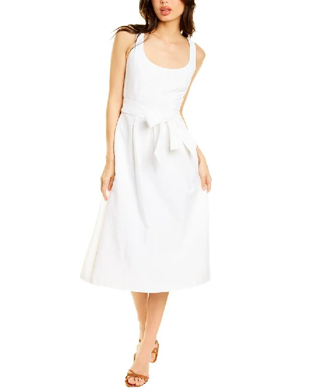 Vacation Midi Dresses-Anne Klein Topstitch Midi Dress