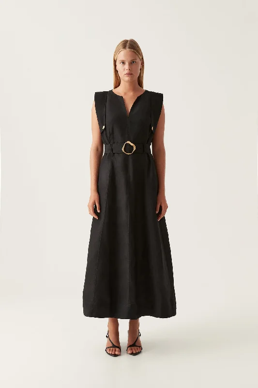 Elegant Party Midi Dresses-Lyric Belted Midi Dress