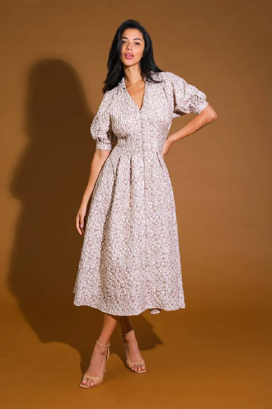 Petite Boho Midi Dresses-PERFECT VISION WOVEN MIDI DRESS