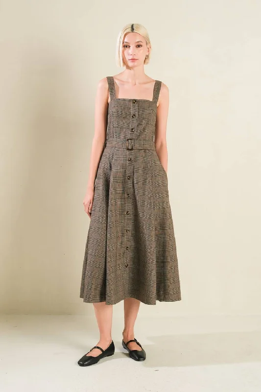 Cheap Casual Midi Dresses-HAPPY CHANCE WOVEN MIDI DRESS