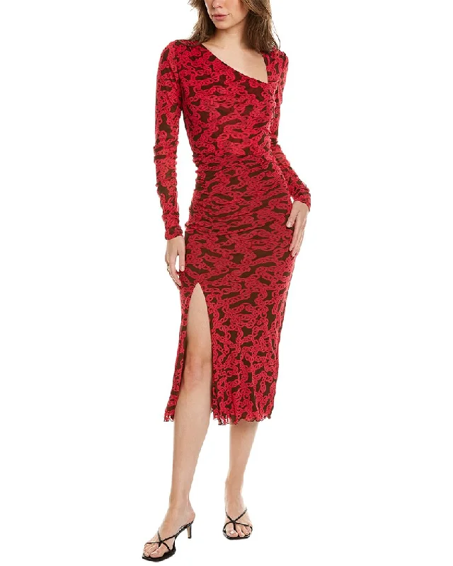 V Neck Formal Midi Dresses-Diane von Furstenberg Edyna Midi Dress