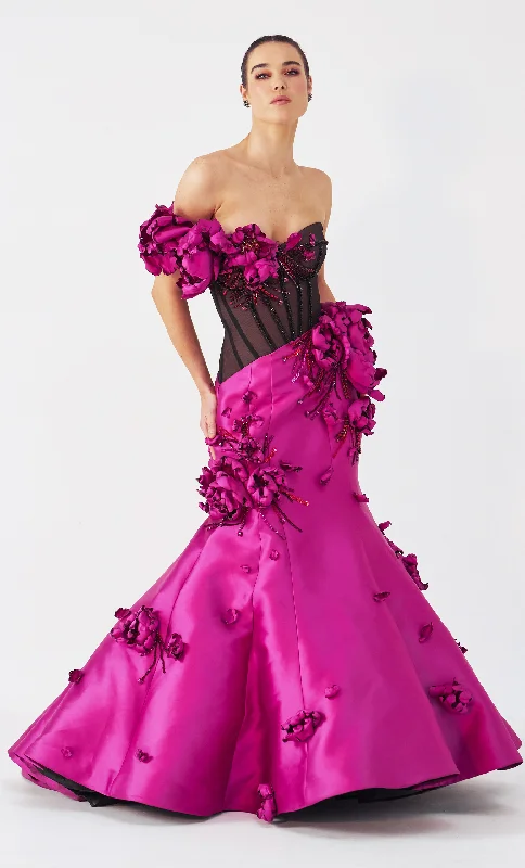 Leather Evening Dress-IRIS GOWN | Fuschia | VL-DR 2306 4517 |