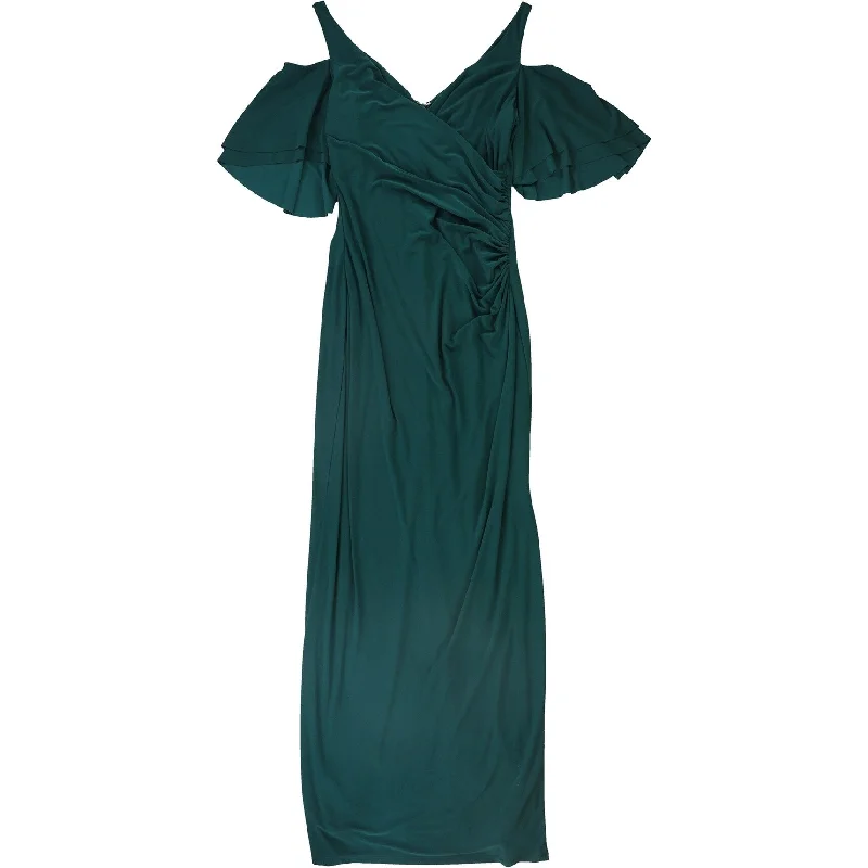 Plaid Evening Dress-Ralph Lauren Womens Jersey Gown Dress, Green, 10