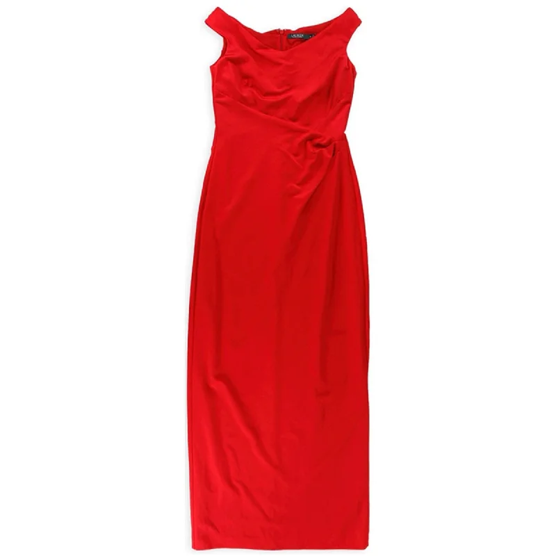 Elegant Maternity Evening Dress-Ralph Lauren Womens Jersey Gown Dress, Red, 8