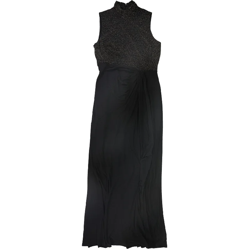 Lace Green Evening Dress-Ralph Lauren Womens Metallic Gown Dress, Black, 14