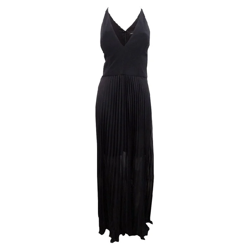 Elegant Evening Dress-Xscape Women's Pleated V-Neck Gown