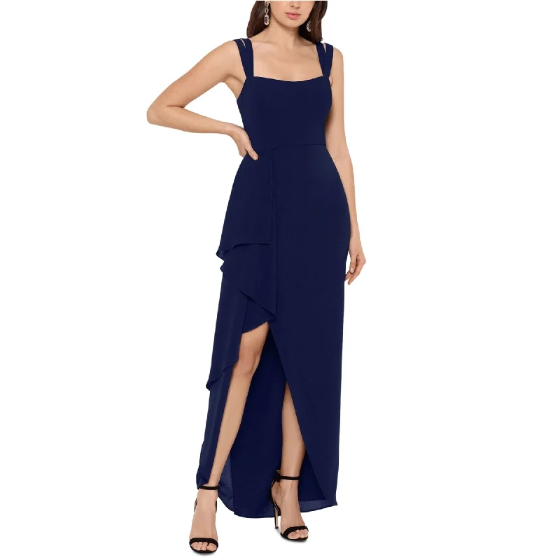 Cheap Sleeveless Evening Dress-Xscape Womens Ruffle Gown Dress