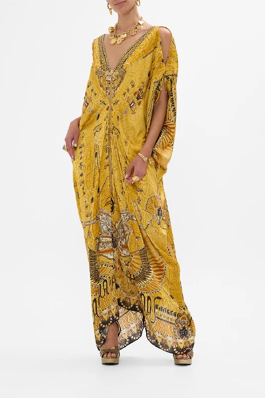 Floral Club Maxi Dresses-LONG DRAPE DRESS WITH ZIP FRONT VALLEY OF THE KINGS