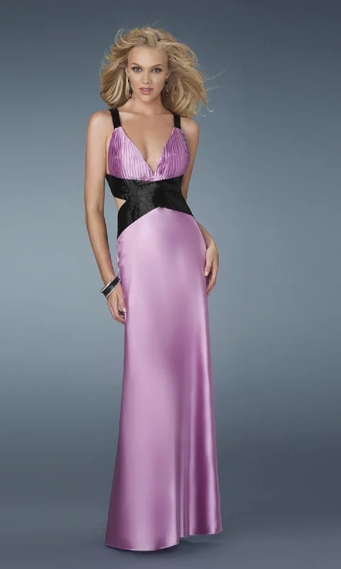 Satin Casual Maxi Dresses-Long Formal La Femme Dress 14660