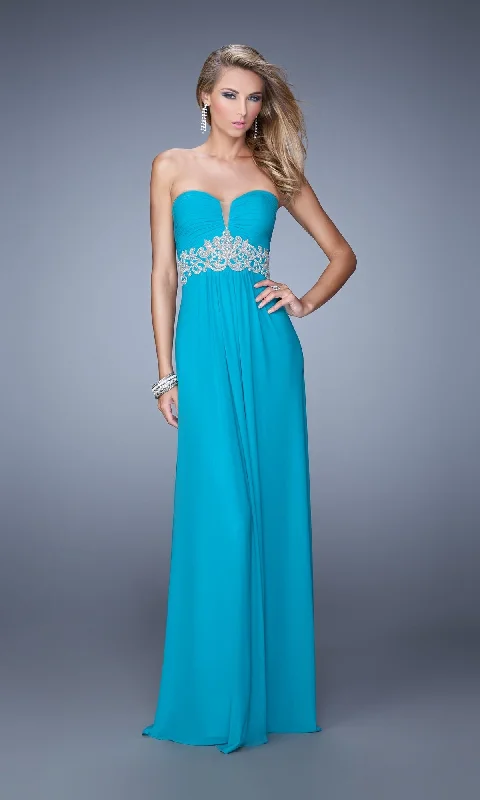 Halter Club Maxi Dresses-Long Formal La Femme Dress 21357