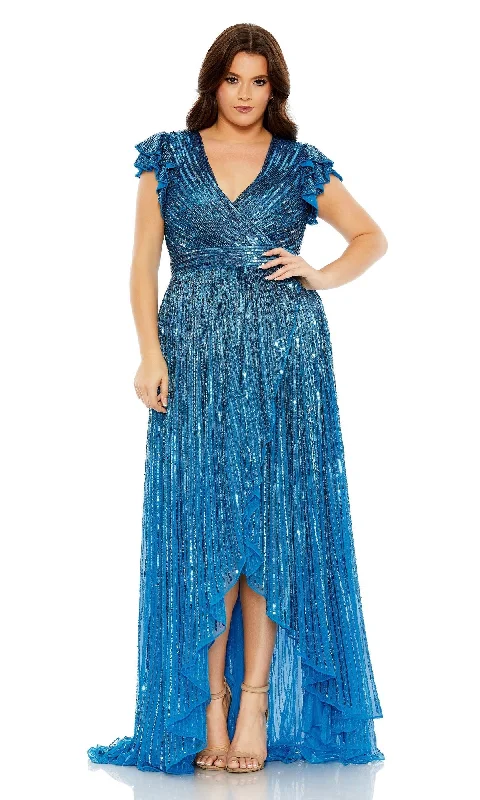 Sequin Maxi Dresses-Mac Duggal Long Plus-Size Formal Dress 5355