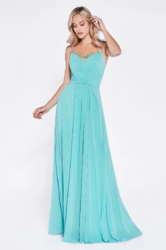 Vintage Chiffon Evening Dress-Long Sweetheart Chiffon Dress by Cinderella Divine CH522