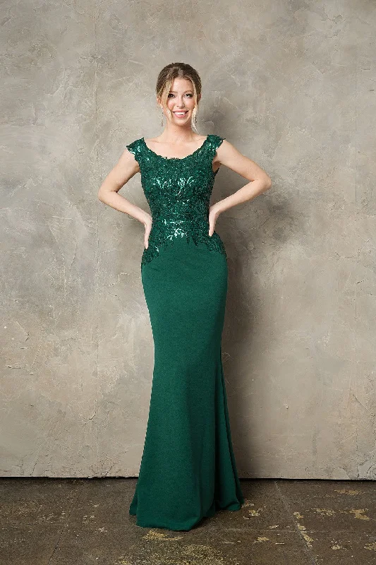 Wedding One Shoulder Evening Dress-Sequin Embroidered Fitted Cap Sleeve Gown by Juno 0957