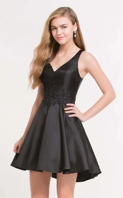 Alyce Paris 3707 Sleeveless V Neck Mikado Cocktail Dress