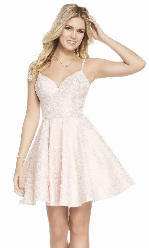 Alyce Paris - V-neck A-line Cocktail Dress 3892 - 1 pc Light Pink In Size 4 Available