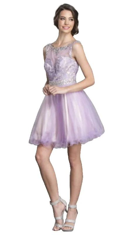 Aspeed Design - Embellished Illusion Bateau Homecoming Dress