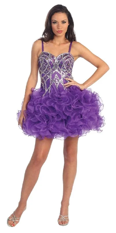 Elizabeth K - GS1024 Organza Corset Style Ruffle Dress