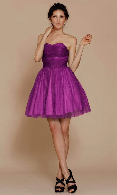 J'Adore Dresses - J5081 Strapless Ruched Bodice Fit and Flare Tulle Dress