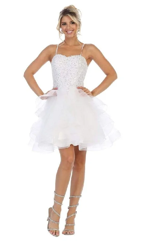 May Queen - Sweetheart Appliqued A-Line Cocktail Dress RQ7720 - 1 pc White In Size 8 Available