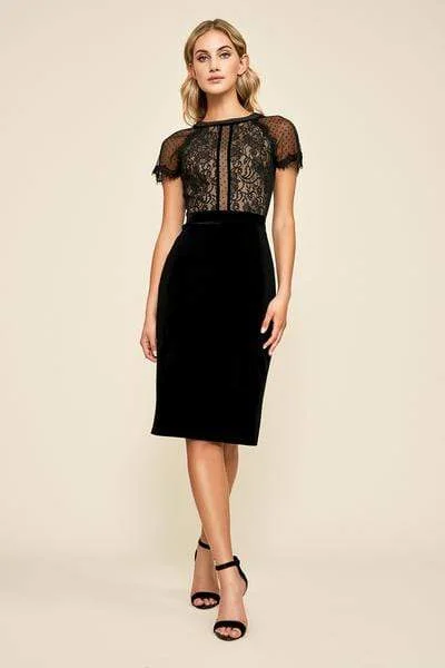 Green Sequin Cocktail Dress-Tadashi Shoji - Lace Embroidered Sheath Cocktail Dress - 2 pcs Black/Nude In Size 12 and 14 Available