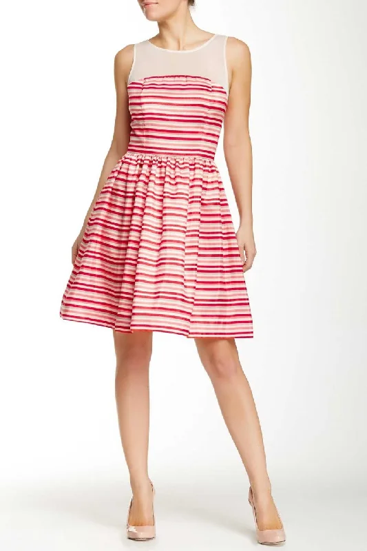 Formal Designer Cocktail Dress-Taylor - Stripe Illusion Dress 5450M