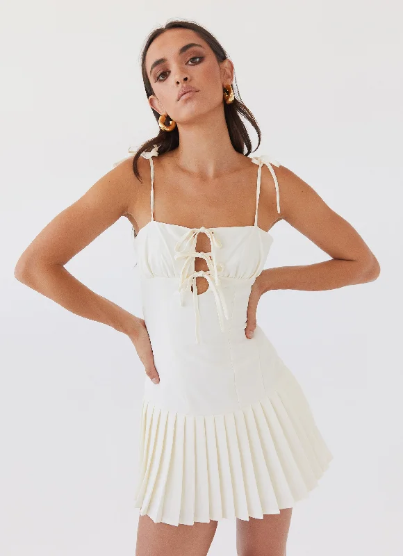 Velvet Club Mini Dresses-Love Seeker Corset Mini Dress - Ivory