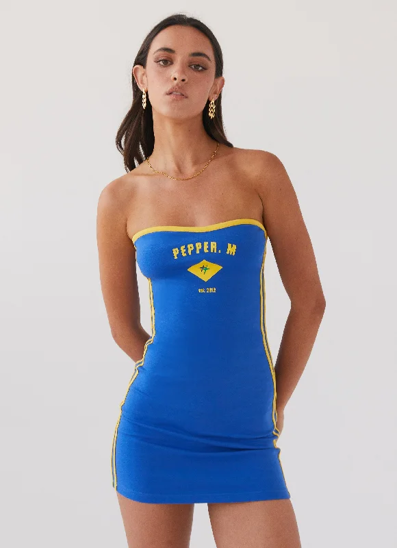 Cheap Casual Mini Dresses-Say No More Tube Mini Dress - Royal Blue